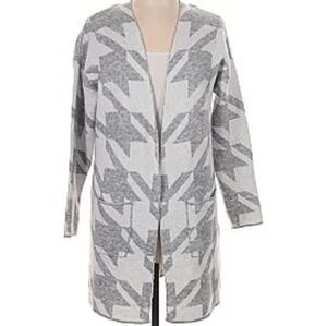 Peyton Primrose Open Front Geo Print Tunic Length Size Medium